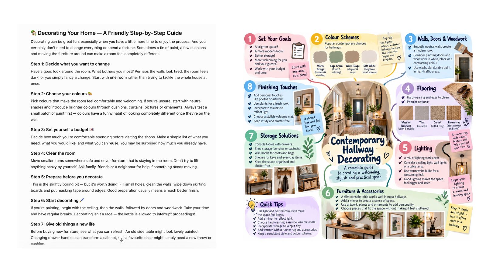 Paul's decorating journey from written guide to colourful visual